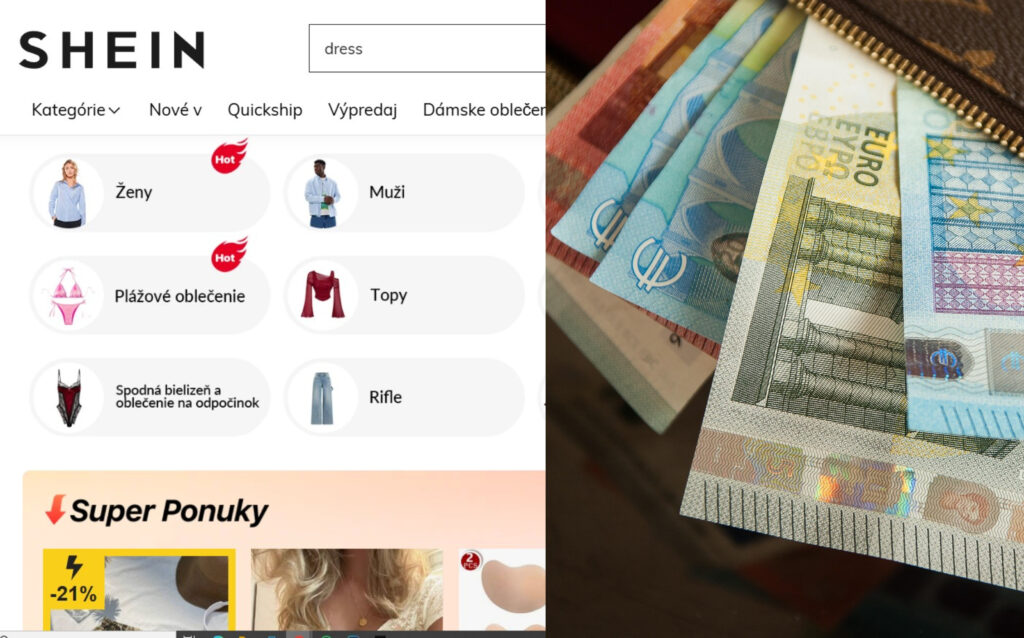 cina baliky cla peniaze shein