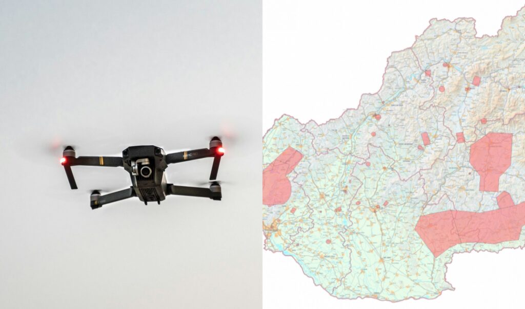 dron zakaz lietania mapa slovensko