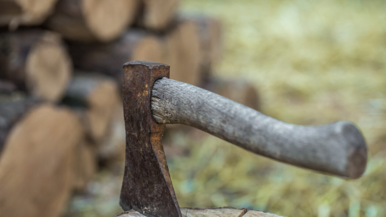 rubanie dreva sekera