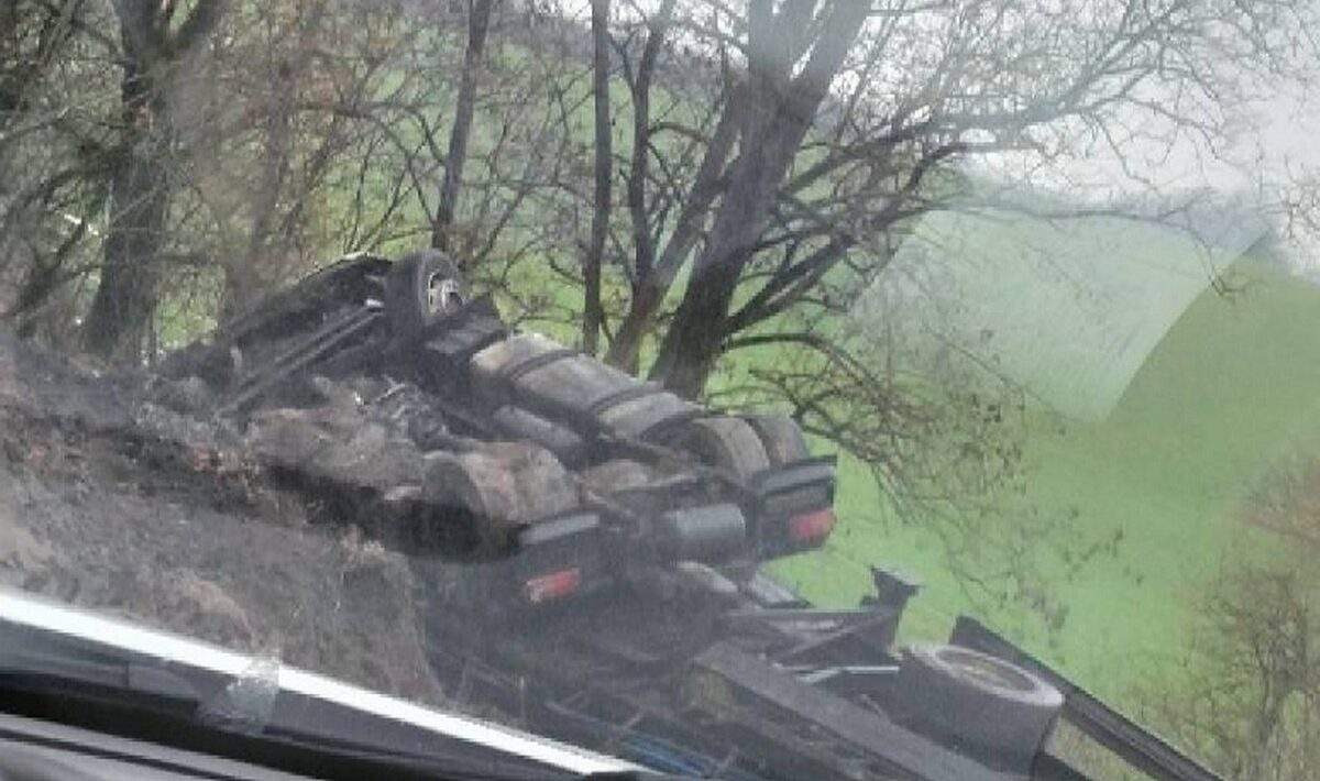 prevrateny kamion nehoda