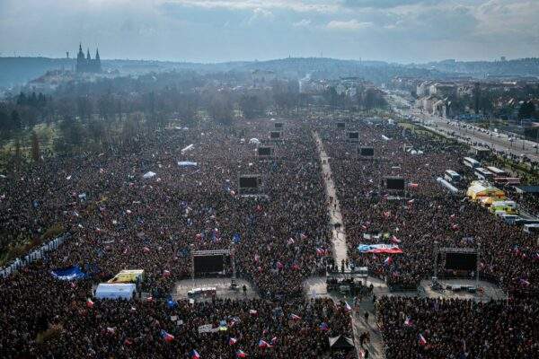 protest cesko praha