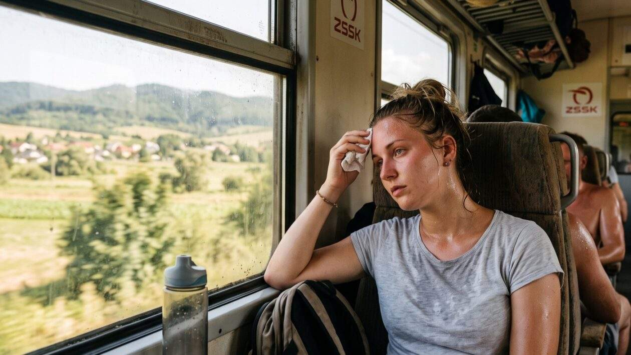zena teplo vlak